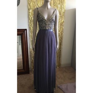 Altard State Gray Sequin Kirsten Formal Dress Sz S